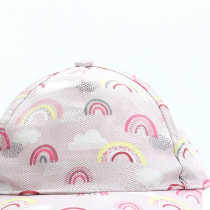F&F Girls Pink Geometric Cotton Baseball Cap One Size