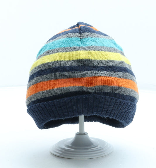 George Boys Multicoloured Striped Acrylic Beanie One Size
