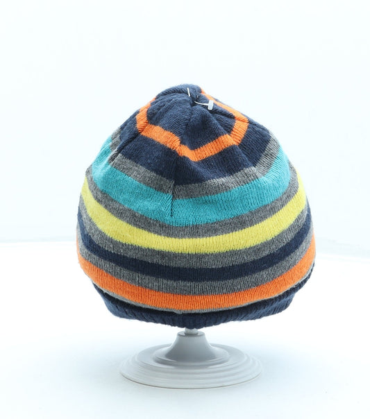George Boys Multicoloured Striped Acrylic Beanie One Size