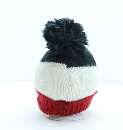 F&F Boys Red Acrylic Bobble Hat Size L - Snowman