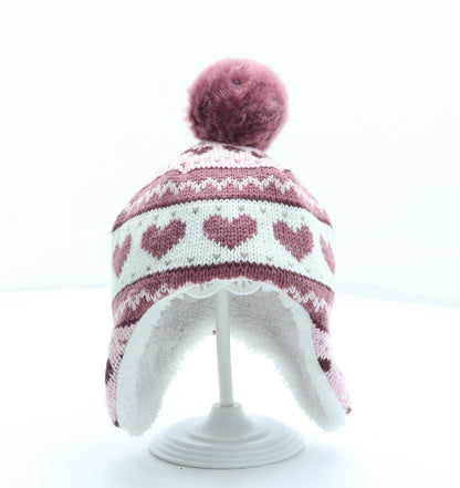 George Girls Pink Geometric Acrylic Bonnet One Size - Pom Pom