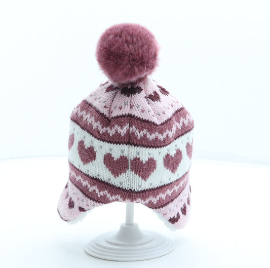 George Girls Pink Geometric Acrylic Bonnet One Size - Pom Pom