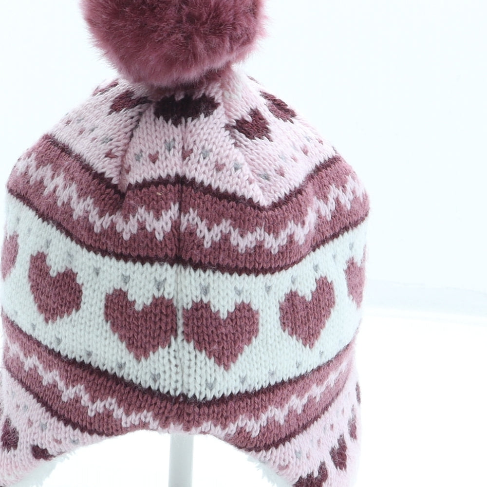 George Girls Pink Geometric Acrylic Bonnet One Size - Pom Pom