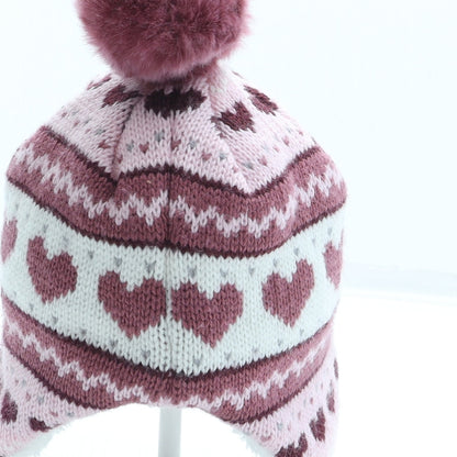 George Girls Pink Geometric Acrylic Bonnet One Size - Pom Pom