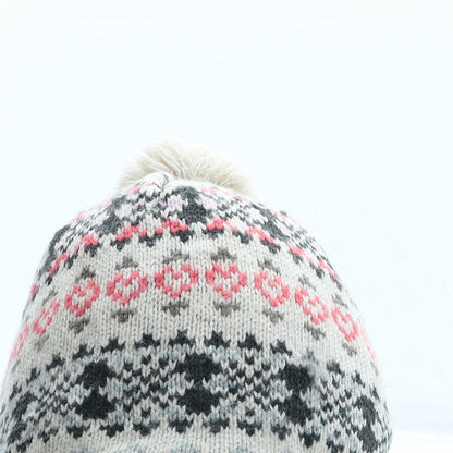 Preworn Girls Pink Geometric Acrylic Bonnet One Size - Pom Pom