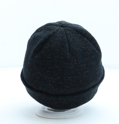 George Girls Black Acrylic Beanie One Size