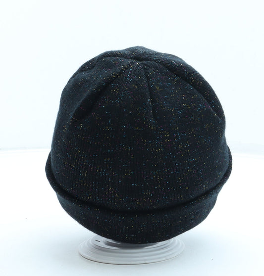 George Girls Black Acrylic Beanie One Size