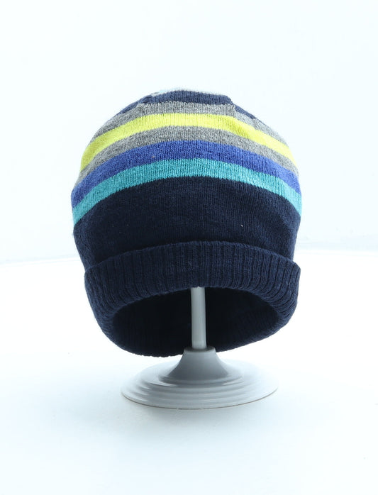 George Boys Multicoloured Striped Acrylic Beanie One Size