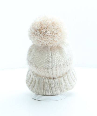 George Girls Pink Acrylic Bobble Hat One Size