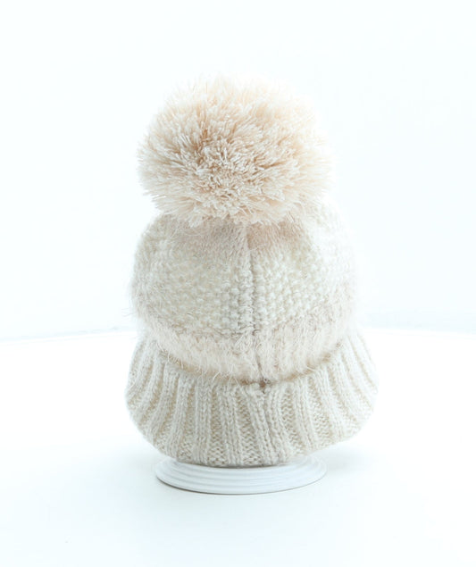 George Girls Pink Acrylic Bobble Hat One Size