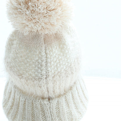 George Girls Pink Acrylic Bobble Hat One Size