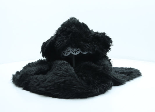 Preworn Girls Black Polyester Bonnet One Size - Ears detail, Scarf and mittens attached