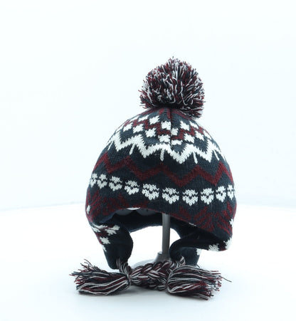 Primark Boys Blue Fair Isle Acrylic Bonnet Size S