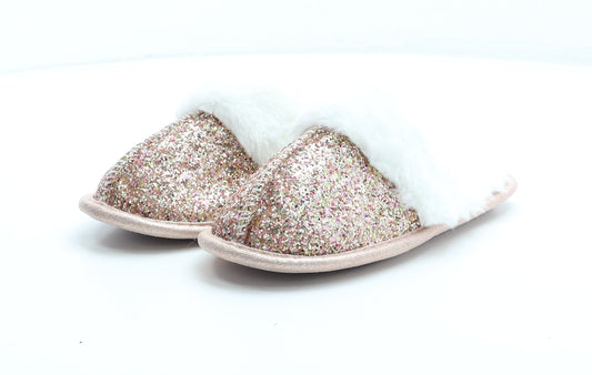 F&F Girls Pink Synthetic Slip On Slipper UK 1