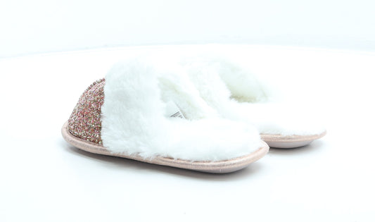 F&F Girls Pink Synthetic Slip On Slipper UK 1