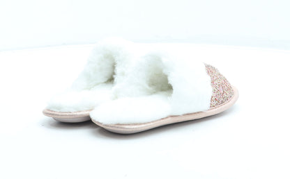 F&F Girls Pink Synthetic Slip On Slipper UK 1