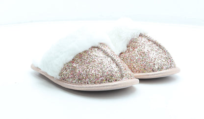 F&F Girls Pink Synthetic Slip On Slipper UK 1
