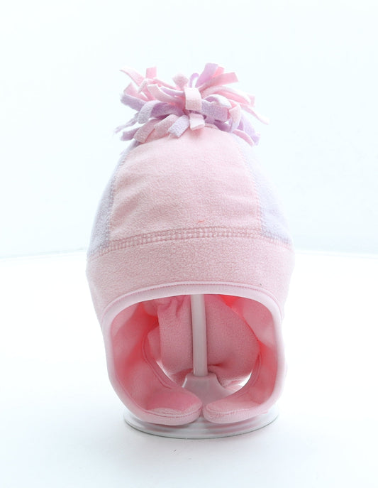 Primark Girls Pink Polyester Bonnet One Size - Baby Pom Pom