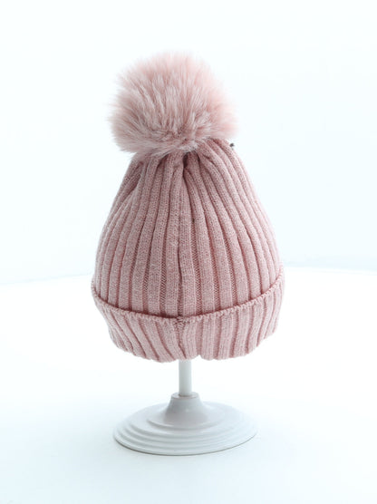 Primark Girls Pink Acrylic Bobble Hat Size M