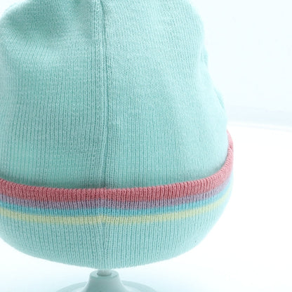 F&F Girls Blue Acrylic Beanie Size S - Be Kind rainbow
