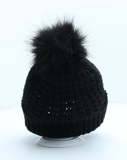 Primark Womens Black Acrylic Bobble Hat One Size