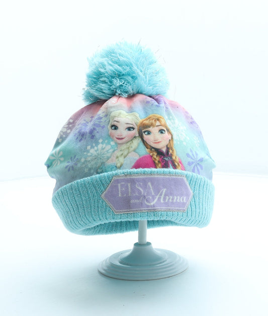 George Girls Multicoloured Geometric Acrylic Bobble Hat Size S - Frozen