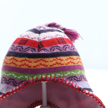 Preworn Girls Multicoloured Fair Isle Acrylic Bonnet One Size