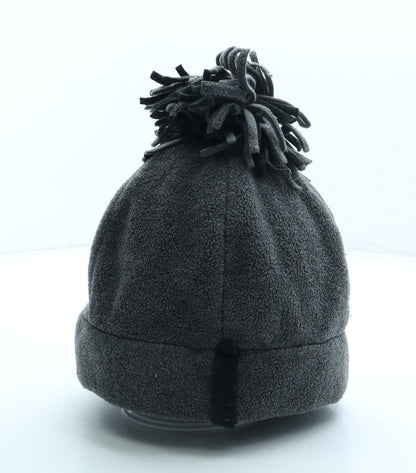 Preworn Mens Grey Polyester Beanie One Size - Pom Pom