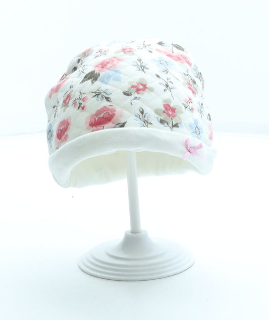 Preworn Girls Multicoloured Floral 100% Cotton Beanie Size S