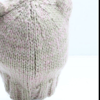 George Girls Beige Acrylic Beanie One Size - Owl