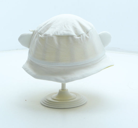 F&F Boys White 100% Cotton Bucket Hat Size S - Monkey Ears