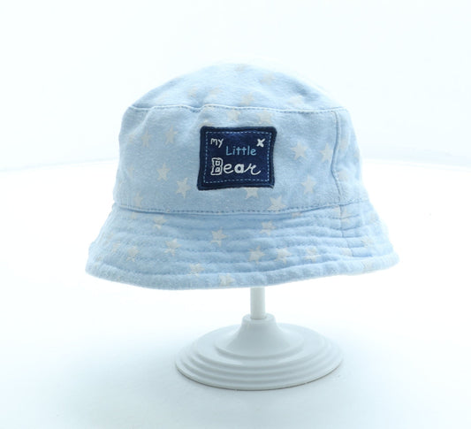 George Boys Blue Geometric 100% Cotton Bucket Hat Size S - Stars My Little Bear