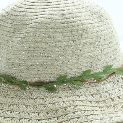 Primark Girls Beige Paper Sun Hat Size S - Flower Detail