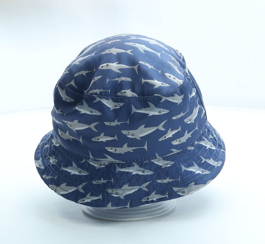 George Boys Blue Geometric 100% Cotton Bucket Hat Size S - Sharks
