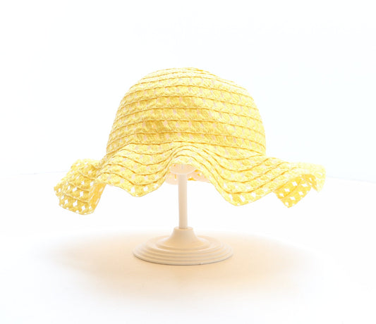 Preworn Girls Yellow Paper Sun Hat One Size