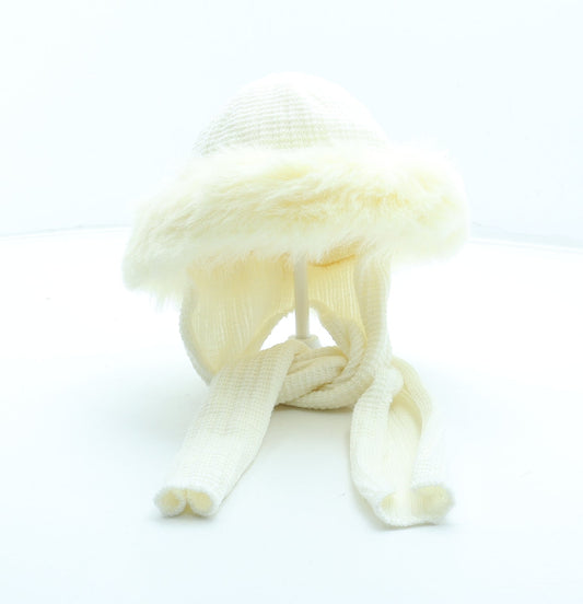 Preworn Girls Ivory Acrylic Cloche Size M