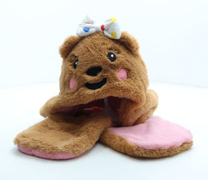 George Girls Brown Acrylic Bonnet Size S - Blush Bear Children in Need