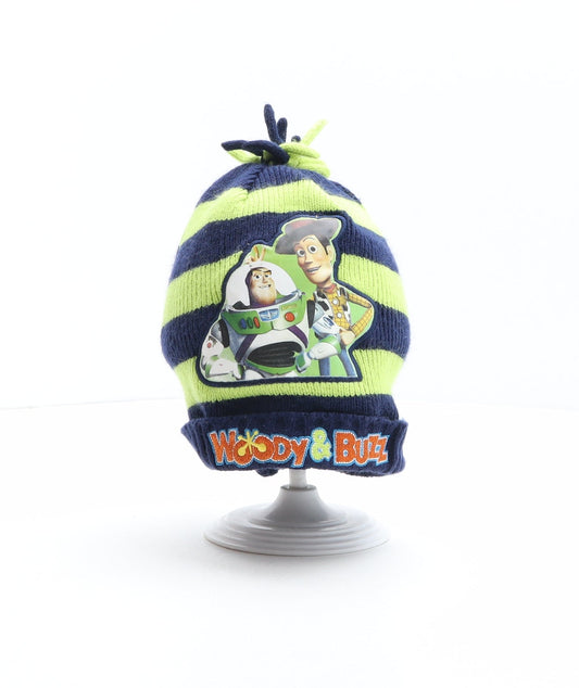 George Boys Multicoloured Striped Acrylic Bobble Hat One Size - Disney, Pixar, Toy Story 3, Woody & Buzz