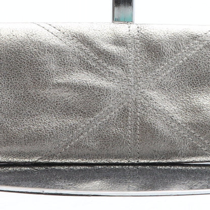 Preworn Womens Gold Animal Print Polyurethane Clutch Size Small - Crocodile Texture