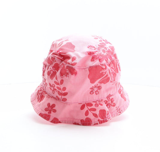 Preworn Girls Pink Floral Polyester Bucket Hat One Size