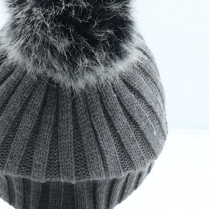 Primark Girls Grey Acrylic Bobble Hat One Size
