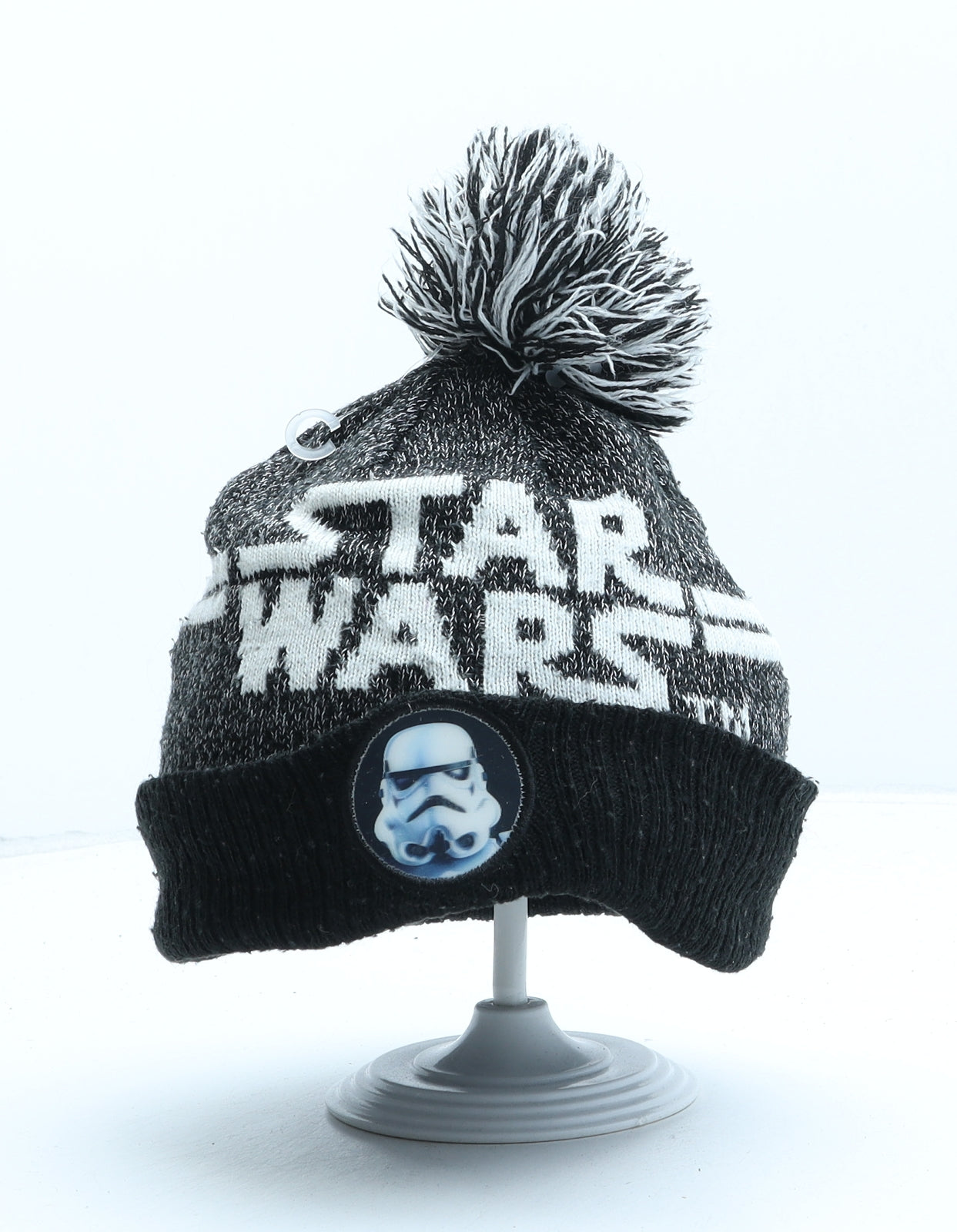 George Boys Grey Acrylic Bobble Hat One Size - Star Wars