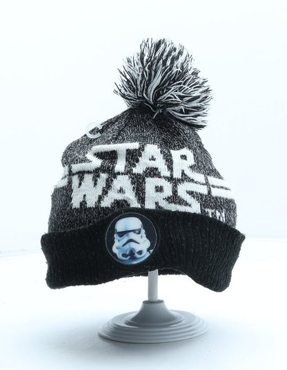 George Boys Grey Acrylic Bobble Hat One Size - Star Wars