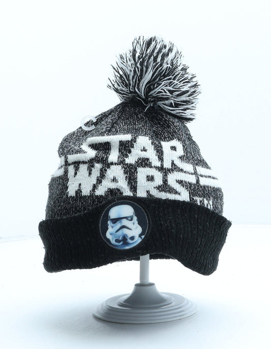 George Boys Grey Acrylic Bobble Hat One Size - Star Wars