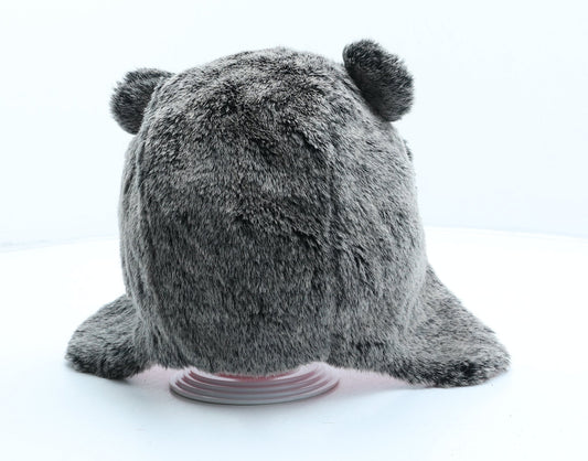 George Girls Grey Acrylic Trapper Hat One Size - Faux Fur