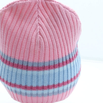 Preworn Girls Multicoloured Striped Acrylic Beanie One Size - Age 11-13 years