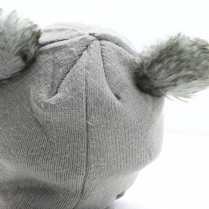 Preworn Girls Multicoloured Colourblock Acrylic Bobble Hat One Size - Mouse Design
