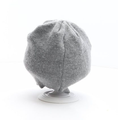 Preworn Girls Grey Acrylic Beanie One Size - Owl Design