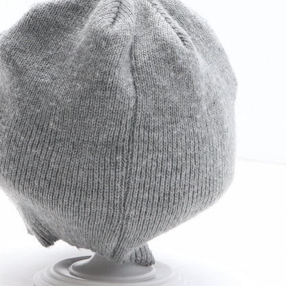 Preworn Girls Grey Acrylic Beanie One Size - Owl Design