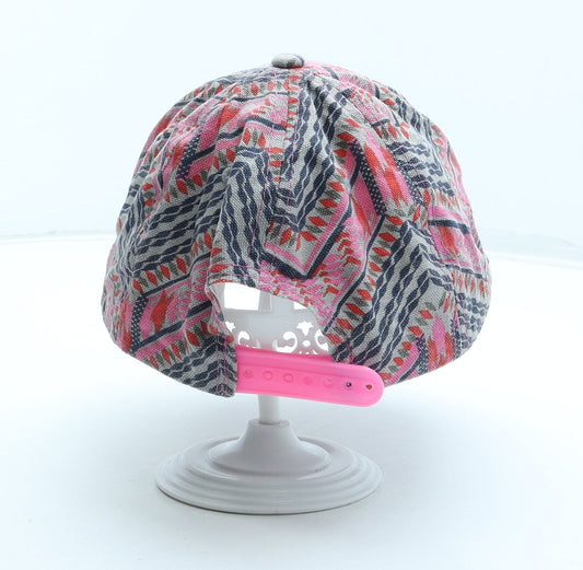 Preworn Girls Multicoloured Geometric Cotton Snapback Size Adjustable